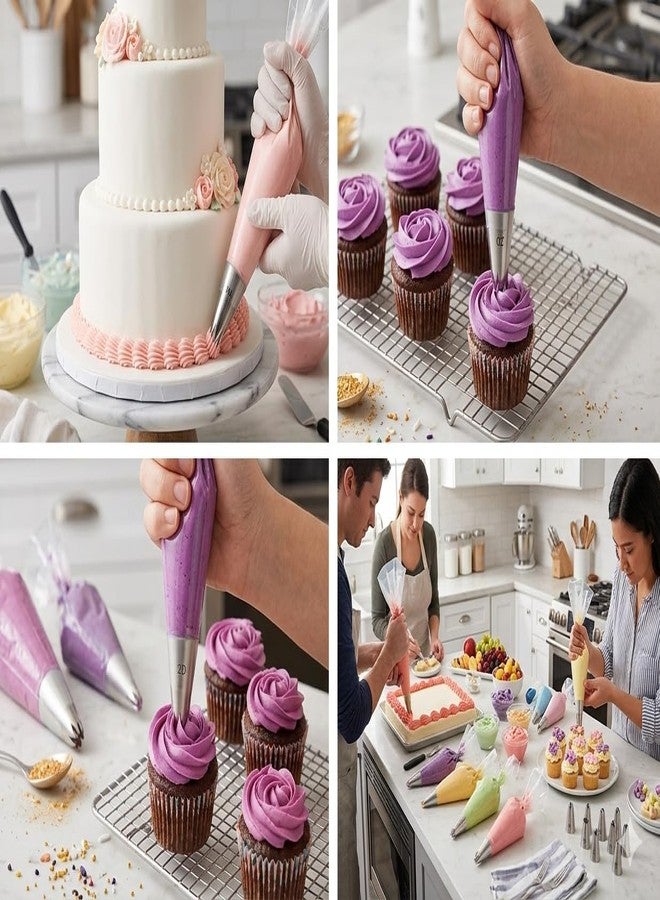 SHOAIB 2D 1M and R-11 Nozzles with 100pcs Piping Bags for Cake & Cupcakes Frosting and Icing Cake Decorating Tools - Image 2