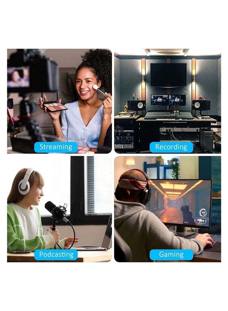 Y&D Condenser Microphone, Gaming Microphone on Mac/PS4/PS5, USB for PC with RGB, Touch Mute, Plug and Play, Gain knob & Monitoring Mic Recording, Streaming, Podcasts, YouTube, Twitch  - Image 3