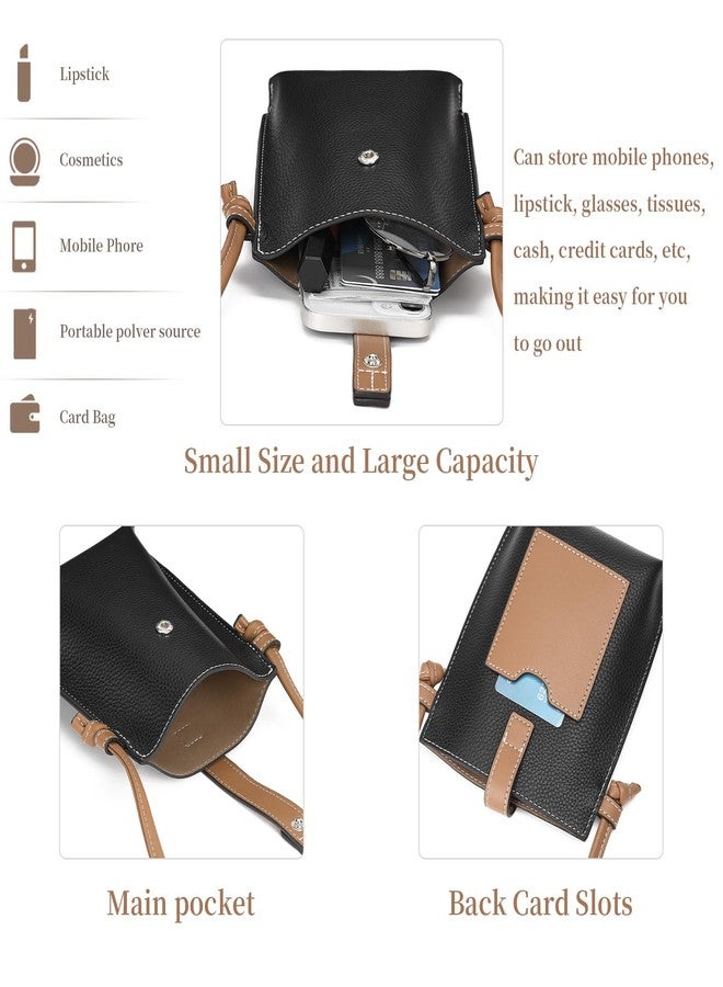 SENDEFN Leather Small Crossbody Bags for Women Phone Purse Minimalism Cell Phone Bag with Card Slot - Image 2