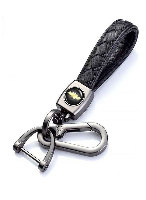 Genuine Leather Car Logo Keychain Set Suitable For Corvette, Made of Durable Leather and Sturdy Metal Clasp, Can Help You Find Your Keys Easier and More Practical