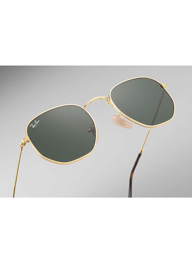 Ray-Ban Men Full Rim Hexagon Sunglasses - RB3548N 001 - Lens Size: 54 mm - Gold - Image 5