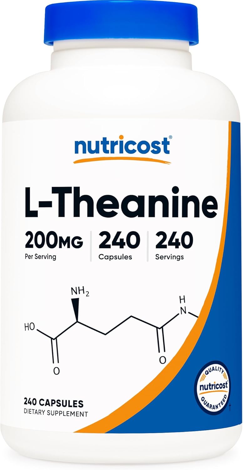 Nutricost LTheanine 200mg 240 Capsules  Double Strength - Image 1