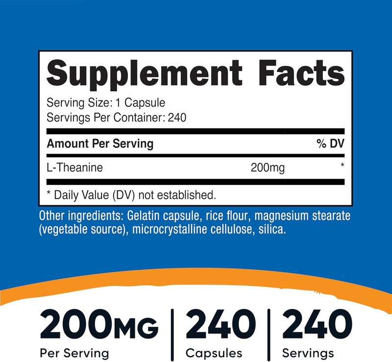 Nutricost LTheanine 200mg 240 Capsules  Double Strength - Image 2