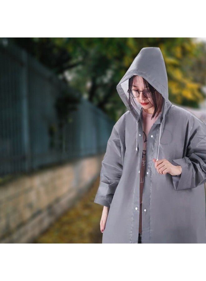 JAJALIN Self-Operated Disposable Adult Raincoat, Outdoor Travel Essential, Cycling Poncho For Men And Women, Thickened Windbreaker With Hood, Gray - Image 4