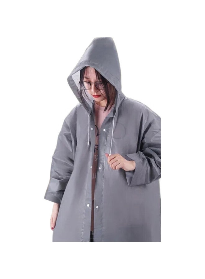 JAJALIN Self-Operated Disposable Adult Raincoat, Outdoor Travel Essential, Cycling Poncho For Men And Women, Thickened Windbreaker With Hood, Gray - Image 1