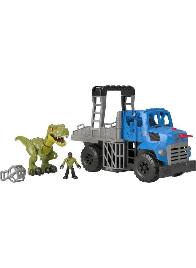 JURASSIC WORLD Fisher-Price Imaginext Jurassic World Dominion Toy, Break Out Dino Hauler Vehicle & T. rex Dinosaur for Preschool Kids Ages 3+ Years - Image 1