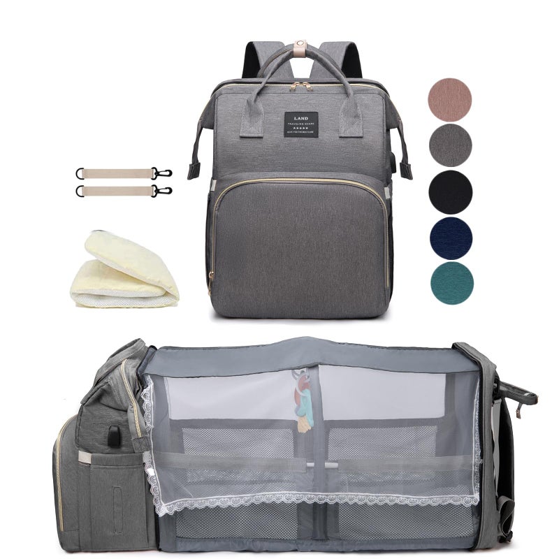 houscly Diaper Bags Backpack for Baby Boy : Large Baby Bag for Boys Girls Mom Toddler Women Men Dad Big Travel Newborn Essential Baby Registry Search Must Haves Grey - Image 1
