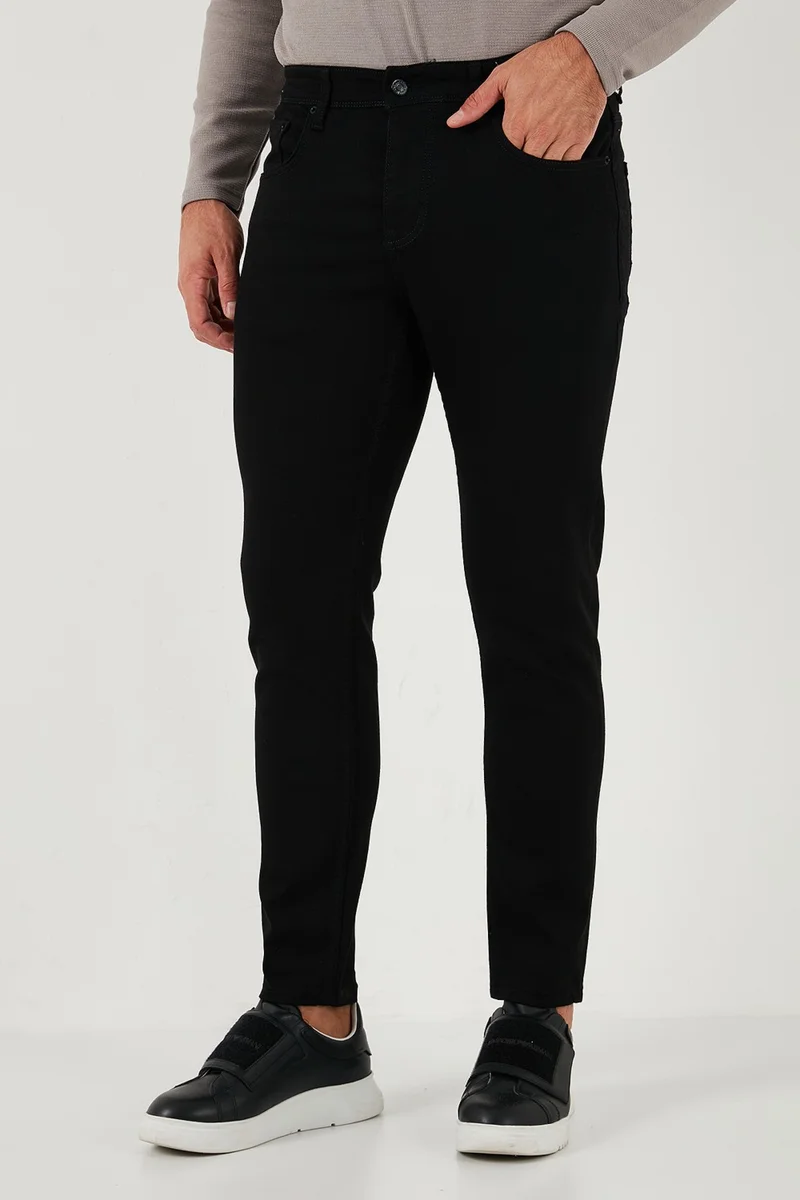 بوراتي Stretch Cotton Slim Fit Normal Waist Skinny Leg Jeans Men's Jeans 674001