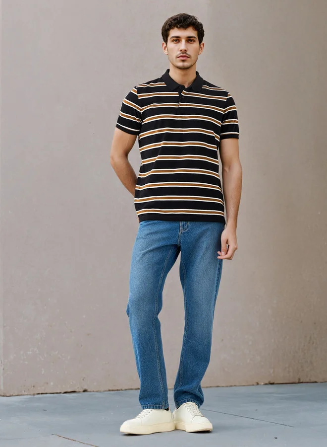 Splash FAV Striped Pique Polo T-shirt