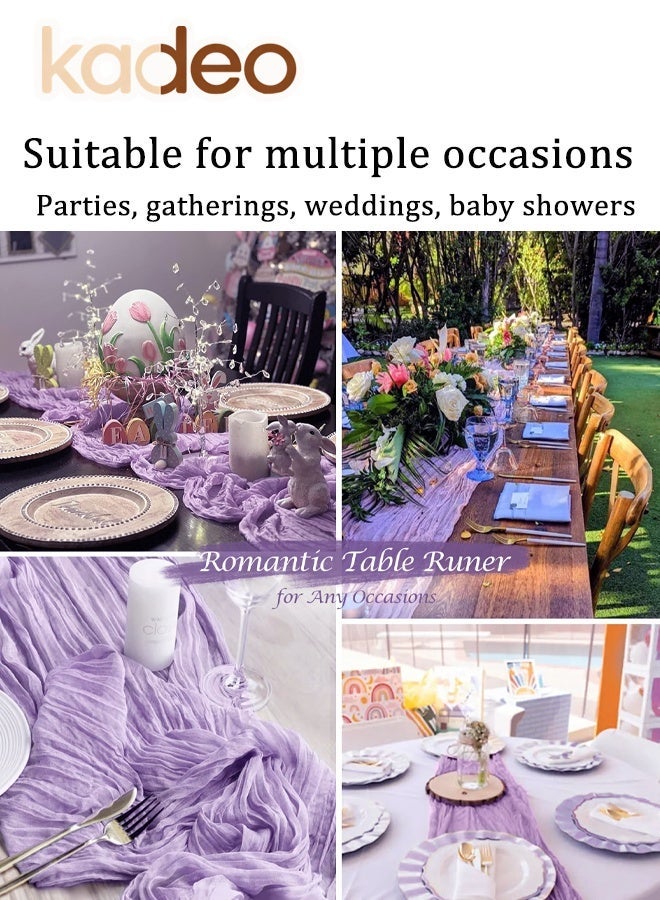 kadeo Cheesecloth Table Runner, Boho Gauze Wedding Cheese Cloth Table Runner, for Party Long Easter Rustic Sheer Table Runners for Baby Bridal Shower Decor 90*400CM - Image 3