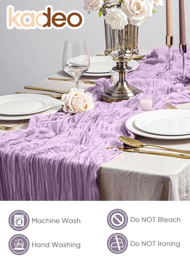 kadeo Cheesecloth Table Runner, Boho Gauze Wedding Cheese Cloth Table Runner, for Party Long Easter Rustic Sheer Table Runners for Baby Bridal Shower Decor 90*400CM - Image 2