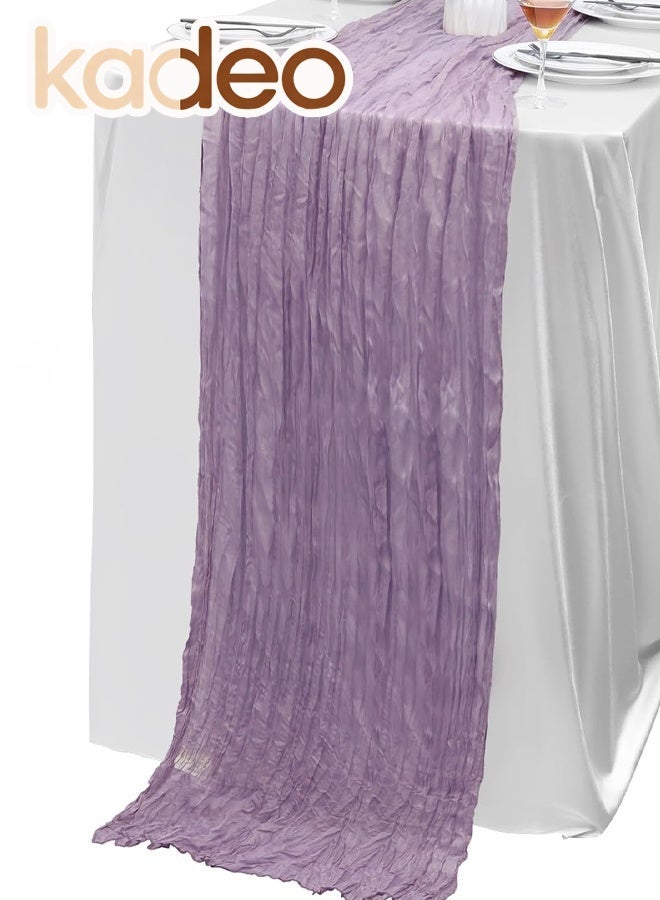 kadeo Cheesecloth Table Runner, Boho Gauze Wedding Cheese Cloth Table Runner, for Party Long Easter Rustic Sheer Table Runners for Baby Bridal Shower Decor 90*400CM - Image 1