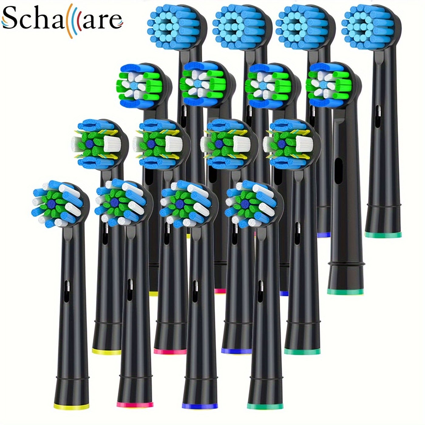 16 Pcs White Replacement Toothbrush Heads Sensitive Clean Precision Clean Floss Clean Compatible With Oral B Electric Toothbrushes Pro 1000 3000 5000 7000 9600 Variety Pack