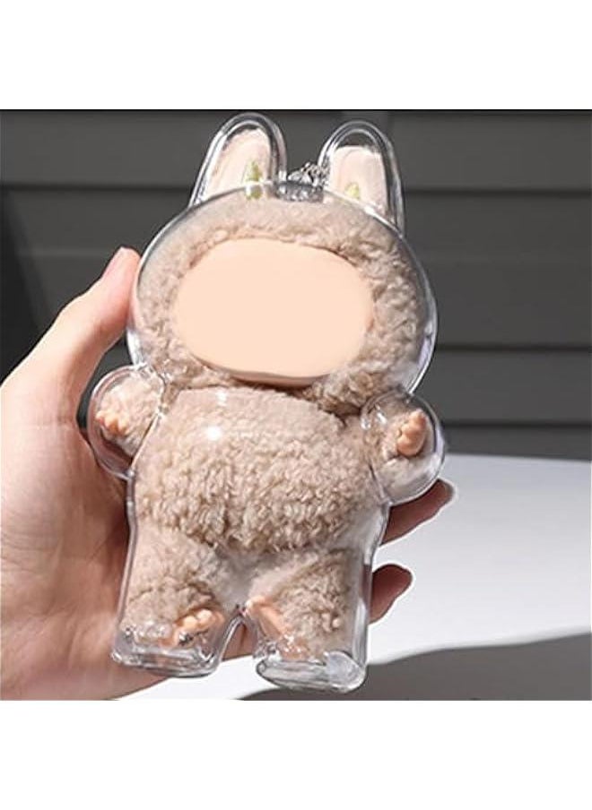 Arabest Protective Hard Case with Silicone Strap Suitable for Labubu - Clear Display Box Cover for Sitting and Standing Figure Transparent PVC Storage Display Protective Cover (A-No Dolls(Standing))  - Image 2