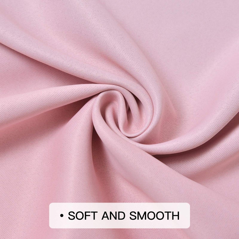 COSVIYA Grommet Ombre Room Darkening Curtains 63 inches Length for Kids/Girls Bedroom  Polyester Light Blocking Pink and Grey Gradient Window Drapes/Curtains for Living Room 2 Panels  52x63 inches - Image 5