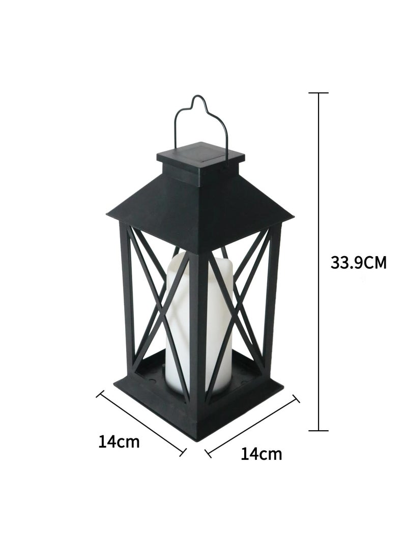 Outdoor solar retro chandelier LED decorative camping lights-Black - Image 4