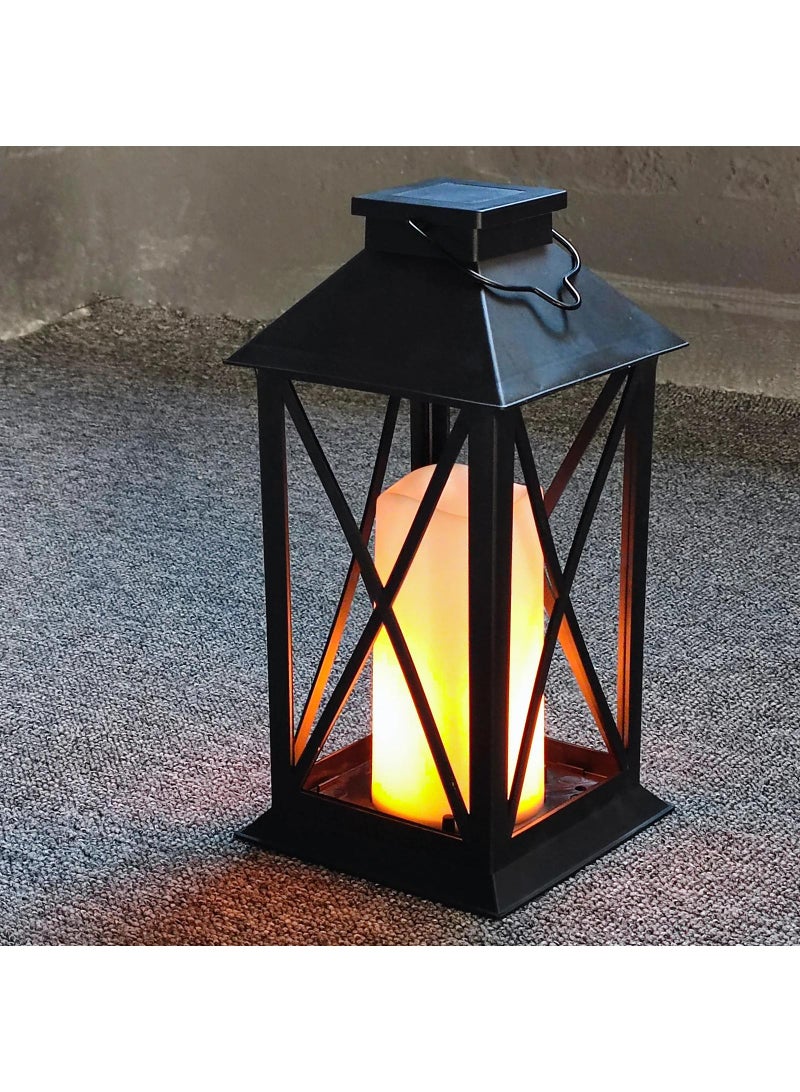 Outdoor solar retro chandelier LED decorative camping lights-Black - Image 1