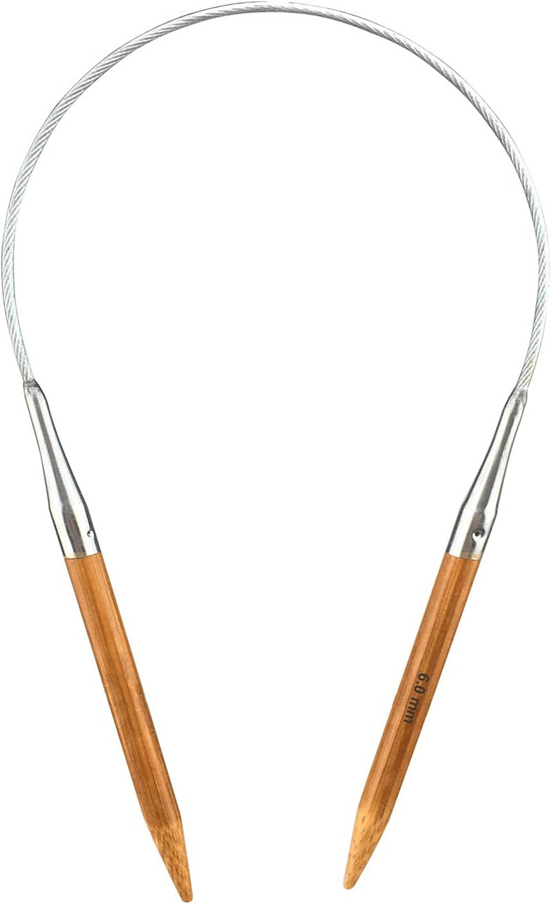 Mdoker Bamboo Circular Knitting Needle Size 10 16 Inch Circular Knitting Needles for Handmade Knitting DIY and Any Weaven Yarn Projects(US Size 10,6mm) - Image 1