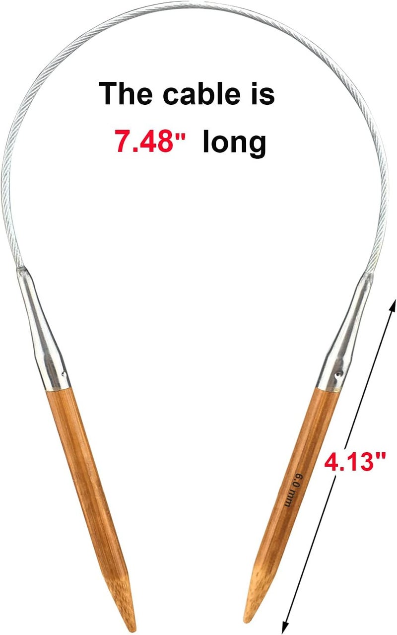 Mdoker Bamboo Circular Knitting Needle Size 10 16 Inch Circular Knitting Needles for Handmade Knitting DIY and Any Weaven Yarn Projects(US Size 10,6mm) - Image 2