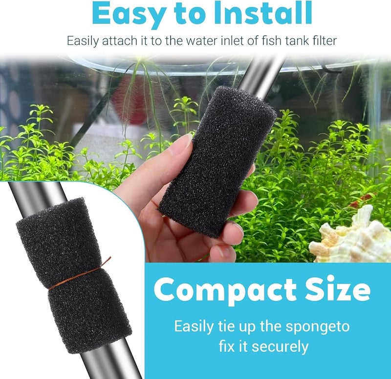 WJIAAA Pack of 12 Aquarium Filter Sponge for Mechanical Filtering - Image 2