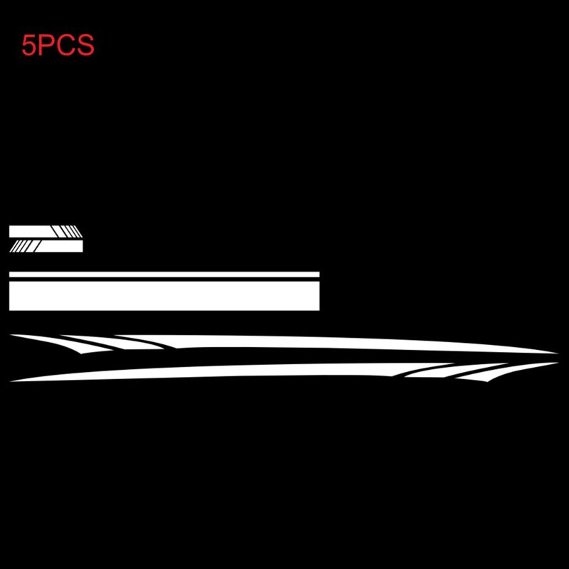5 Pcs Sports Racing Stripe Graphic Stickers Car Side Body Hood Cover Rearview Mirror - Image 3