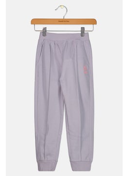 Kids Girl Embroidered Jogger Pants, Light Purple