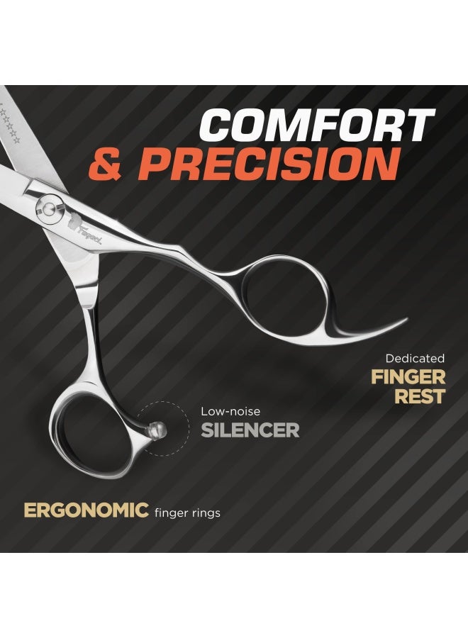 Fagaci Hair Cutting Scissors - Professional Hair Scissors 15Cm With Extremely Sharp Blades 440C Steel Hair Cutting Scissors Durable Smooth Motion And Fine Cut Barber Scissors With Elegant Sheath Clea... - Image 5