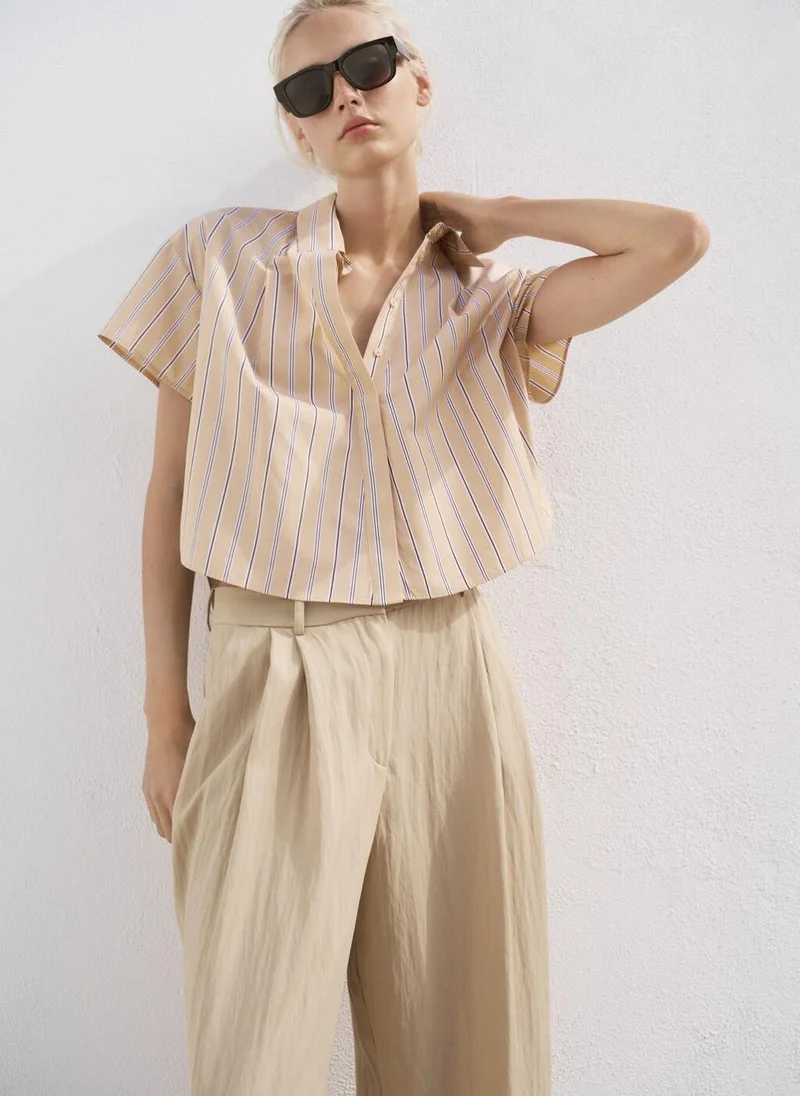 مانجو Short sleeve striped shirt