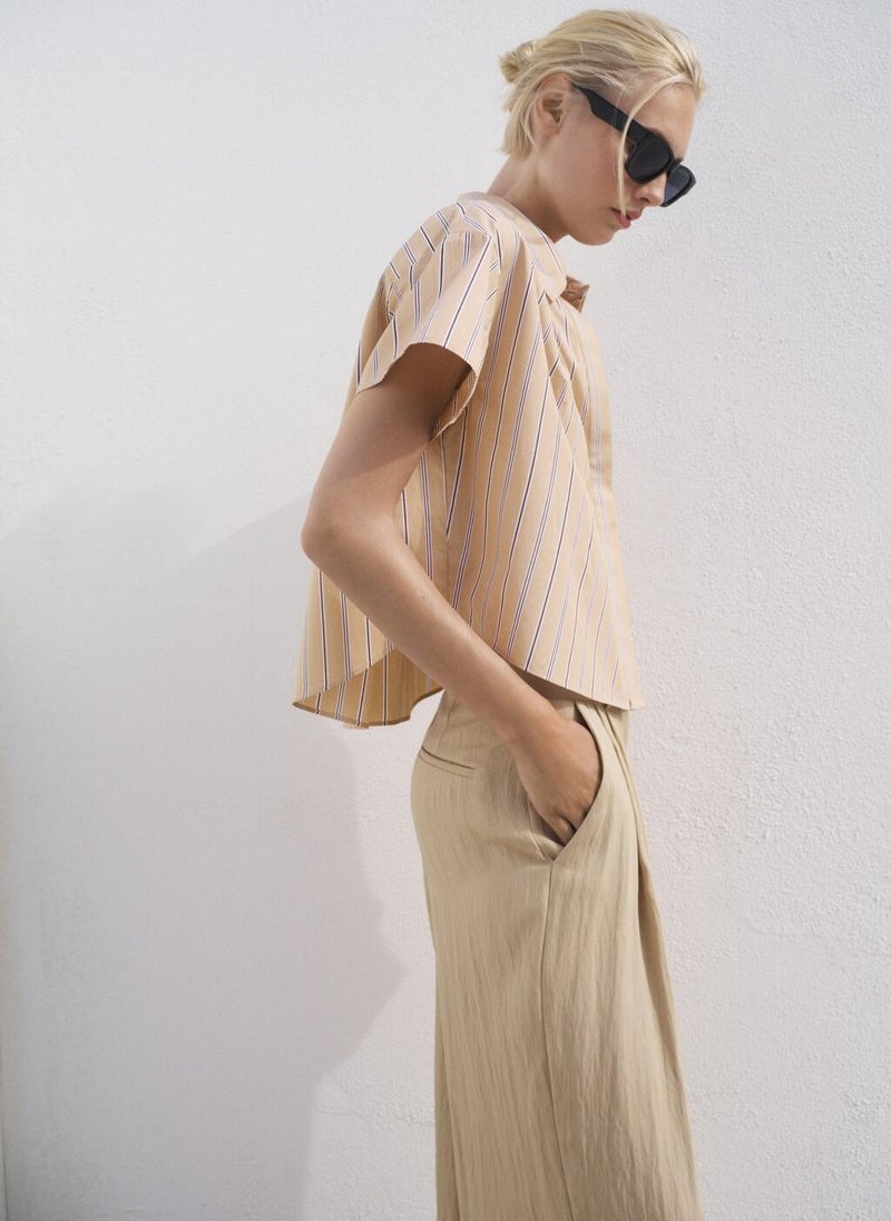 MANGO Short sleeve striped shirt  - Image 3