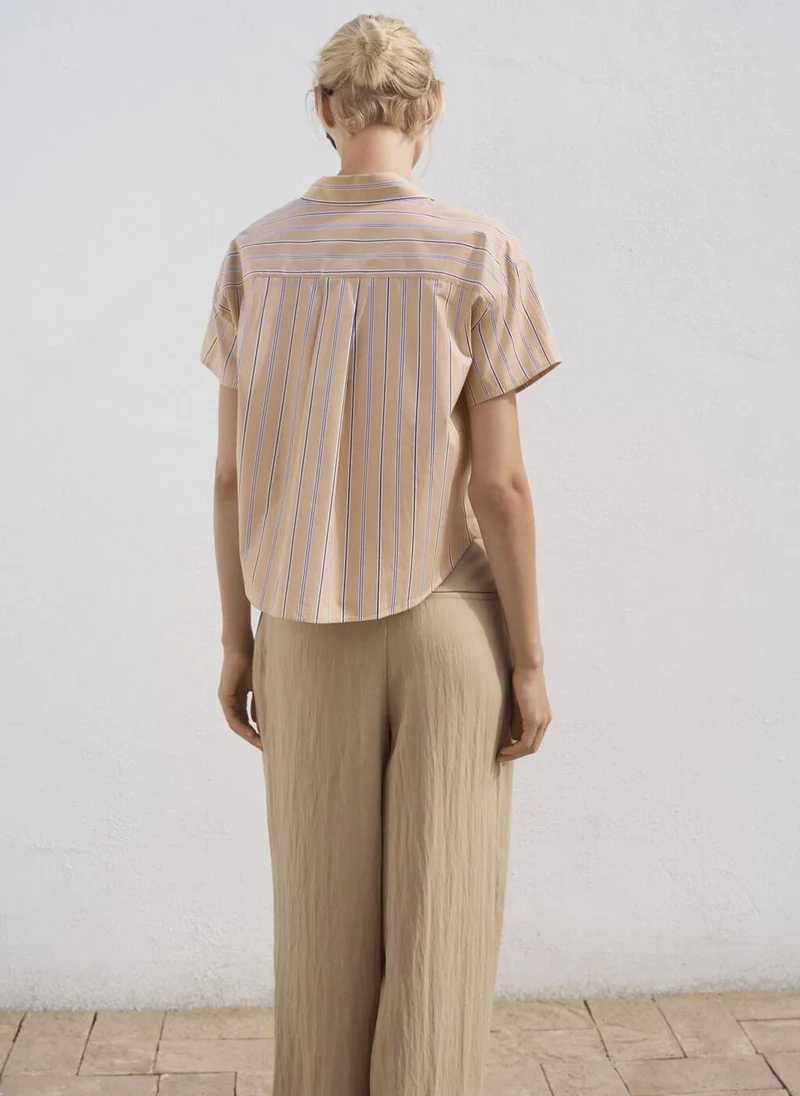مانجو Short sleeve striped shirt