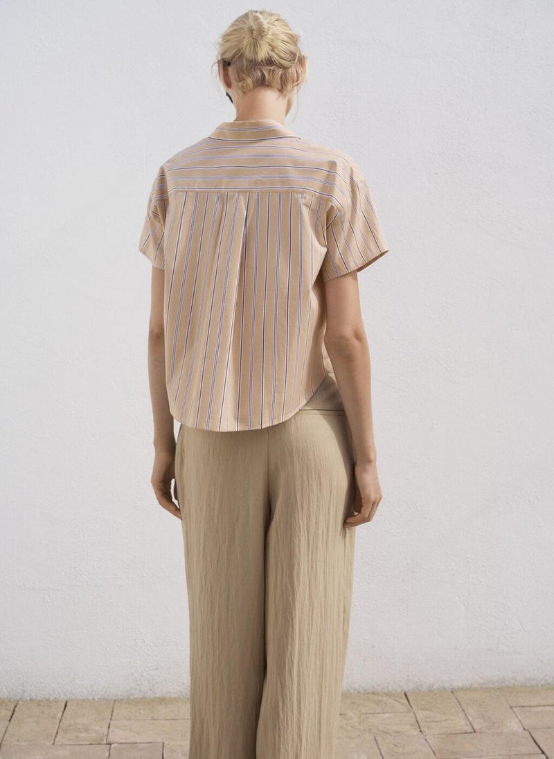 MANGO Short sleeve striped shirt  - Image 2
