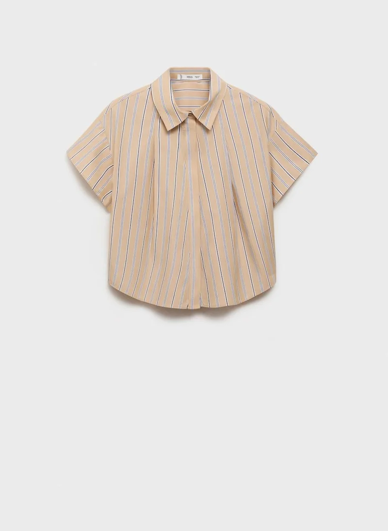 MANGO Short sleeve striped shirt
