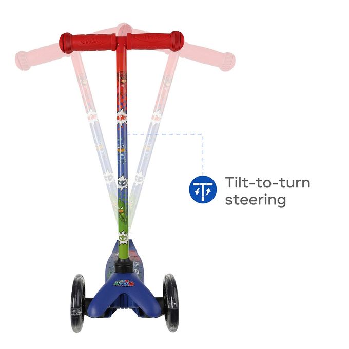 VOYAGER PJ Mask Self Balancing Kick Scooter with Light Up Wheels, Extra Wide Deck, 3 Wheel Platform, Foot Activated Brake, 75 lbs Limit, Kids & Toddlers Girls or Boys, for Ages 3 and Up - Image 3
