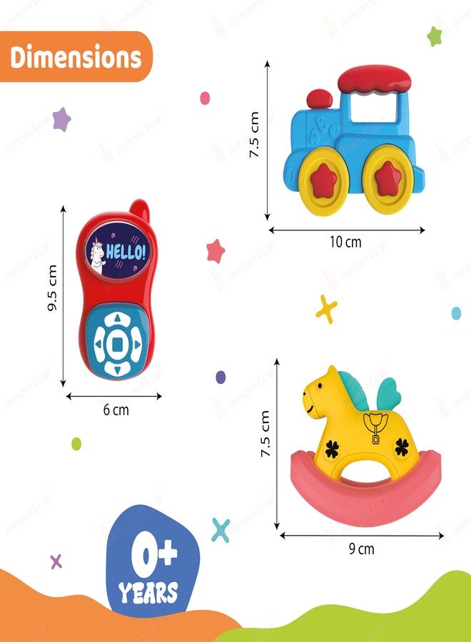 Innovitoy 9 Pcs Infant Baby Rattle Set | Colorful, Non-Toxic Early Development Toys | Safe Gift Pack for Newborn & Infants 0-12 Months - Image 3