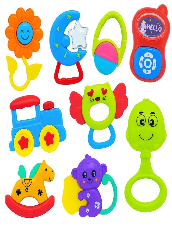 Innovitoy 9 Pcs Infant Baby Rattle Set | Colorful, Non-Toxic Early Development Toys | Safe Gift Pack for Newborn & Infants 0-12 Months - Image 1