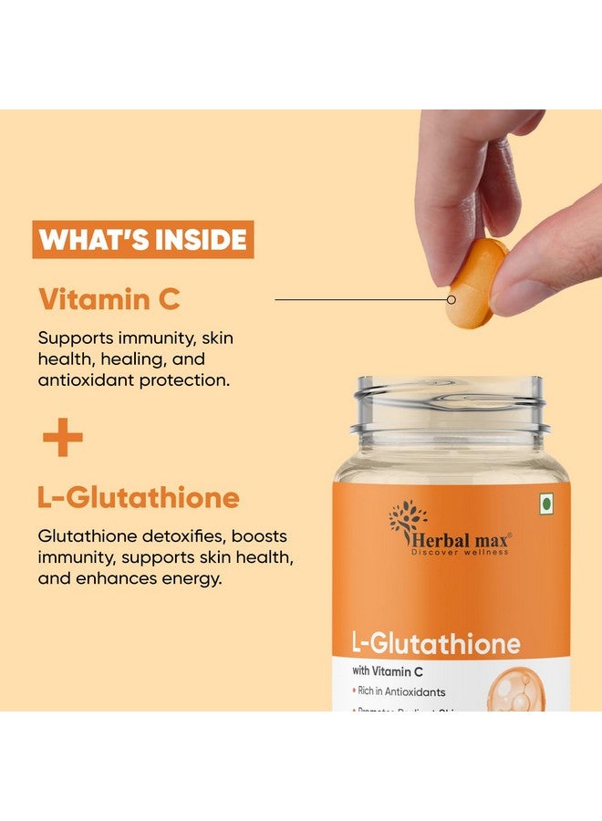 Herbal Max Herbalmax Discover Wellness Nutraceutical L Glutathione Tablets for Skin Whitening With Vitamin C - 30 Tablets |L Glutathione & Vitamin C | Sugar-free Antioxidant for Randiant Skin | - Image 4