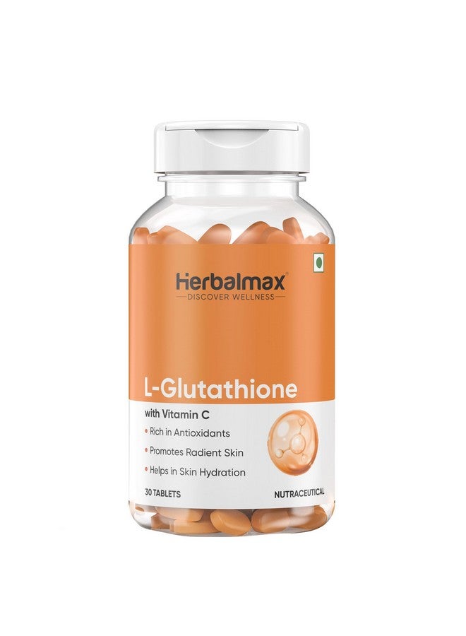 Herbal Max Herbalmax Discover Wellness Nutraceutical L Glutathione Tablets for Skin Whitening With Vitamin C - 30 Tablets |L Glutathione & Vitamin C | Sugar-free Antioxidant for Randiant Skin | - Image 1