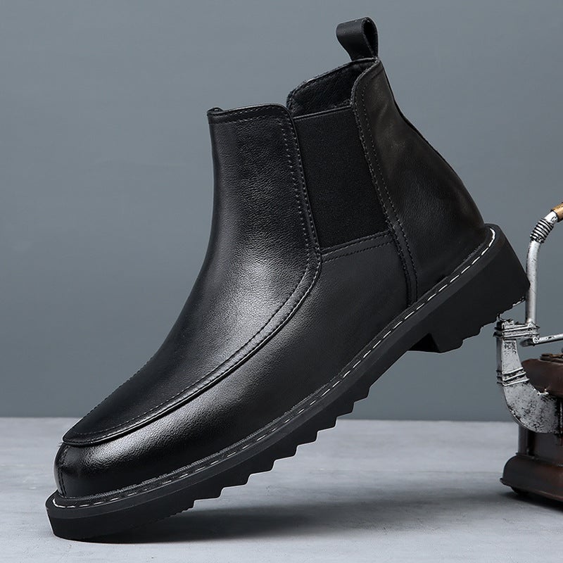High-End Cowhide Chelsea Boots Men'S Genuine Leather Boots Pointed Toe British Martin Boots Men'S High-Top Ankle Boots Suit Leather Shoes - Image 4