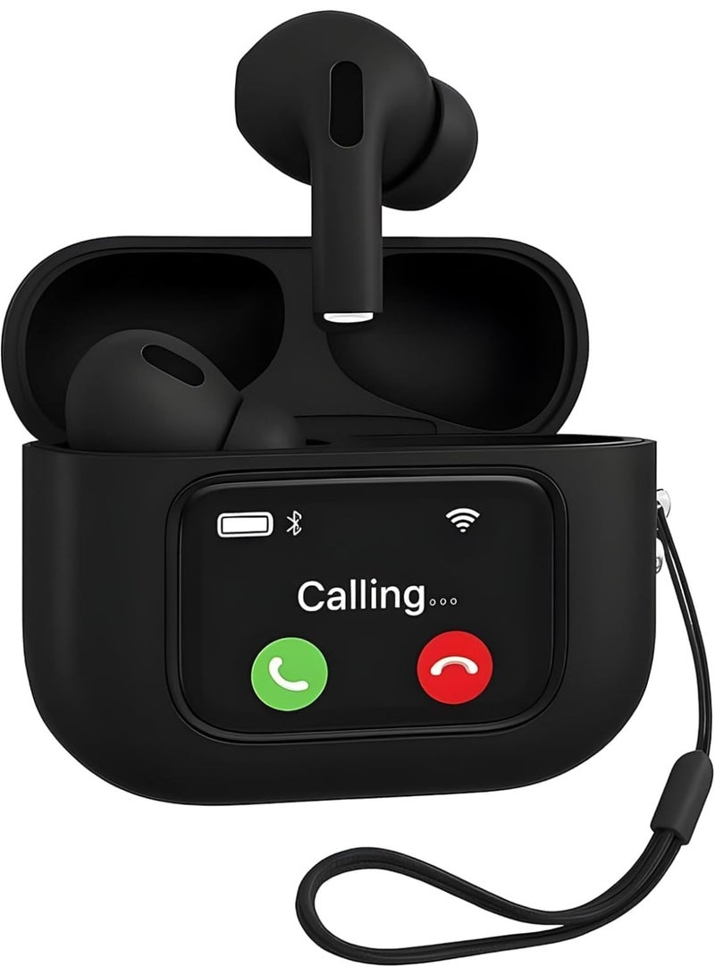 سماعات بلوتوث لاسلكية ANC/ENC عازل ضوضاء بشاشة عرض رقمية وتشغيل لمس – جراب شحن لاسلكي - Image 2