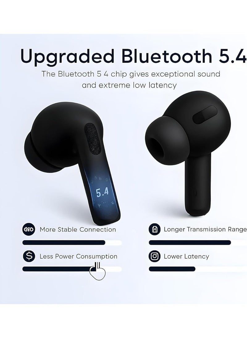 سماعات بلوتوث لاسلكية ANC/ENC عازل ضوضاء بشاشة عرض رقمية وتشغيل لمس – جراب شحن لاسلكي - Image 2