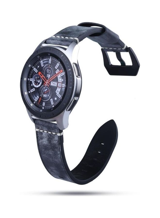 NIBEMINENT 22mm Leather Strap For Huawei Watch GT2e / GT2 46mm Black  - Image 1