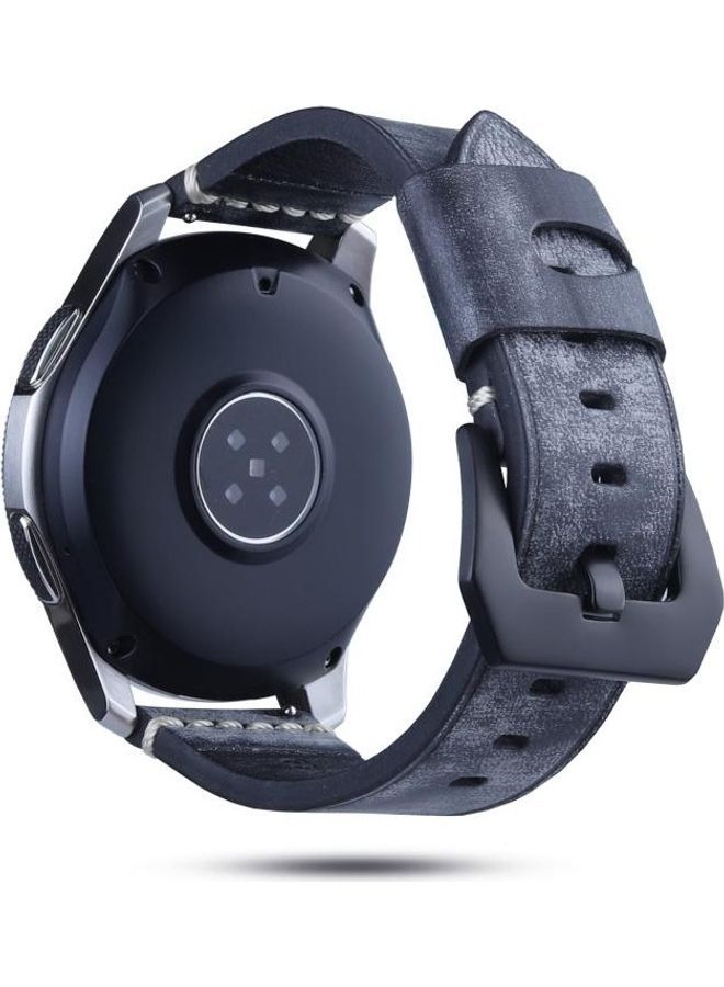 NIBEMINENT 22mm Leather Strap For Huawei Watch GT2e / GT2 46mm Black  - Image 2