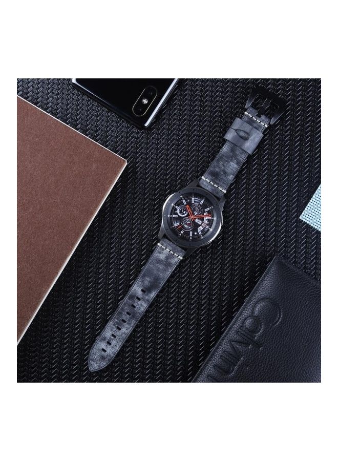 NIBEMINENT 22mm Leather Strap For Huawei Watch GT2e / GT2 46mm Black  - Image 4