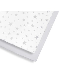 Snuz Pack of 2 Cotbed Sheets For Infant Baby Toddler, Kids Soft Cotton Light And Breathable To Help Control Little Ones Body Temperature, Pattern - Stars, Fitted Sheet Size 70X140Cm  - Image 2