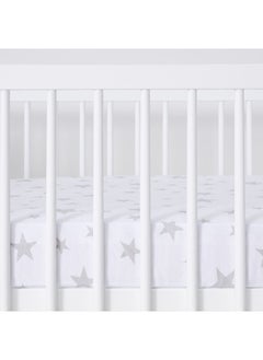 Snuz Pack of 2 Cotbed Sheets For Infant Baby Toddler, Kids Soft Cotton Light And Breathable To Help Control Little Ones Body Temperature, Pattern - Stars, Fitted Sheet Size 70X140Cm  - Image 3