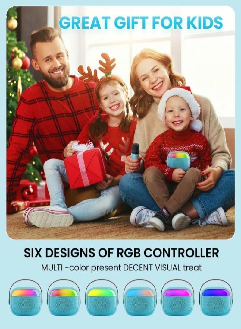 inston Mini Karaoke Machine for Kids, Toy for Girls Portable Bluetooth Speaker with 2 Wireless Microphones, Fashion Toy Gifts for Christmas Birthday, for 3 4 5 6 7 8+ Year Old  - Image 3