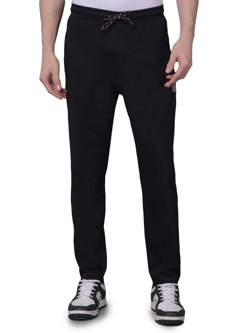 Dollar Mens Cotton Casual Trackpant (Pack of 1) Black - Image 1
