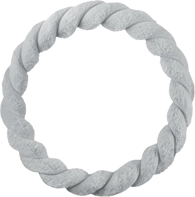 Carbella Twisted Fur Gray Steering Wheel Cover - Image 1
