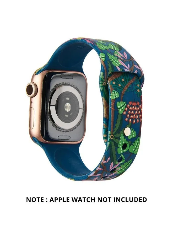 Chumbak Jungle Watchband Compatible with Apple Watches (38/40/41mm) | Watch Strap | Silicone Watch Printed Colourful Strap | PIN-AND-TUCK Closure