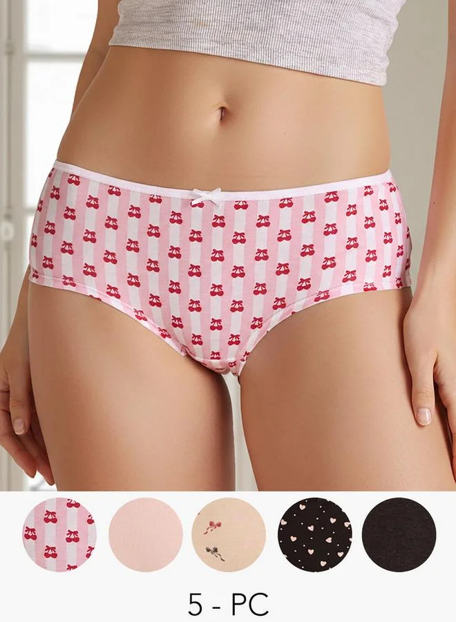 سبلاش فيڤ طقم من  سراويل داخلية قصيرة بطبعات متنوعة